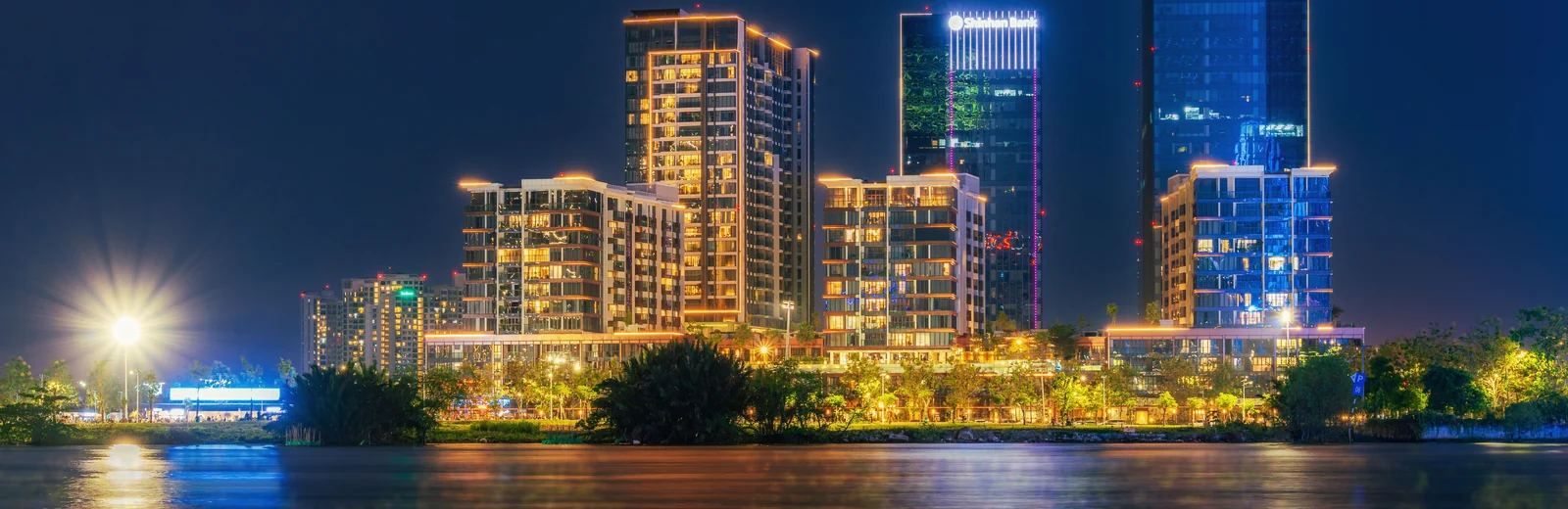 Skyline of Omaxe Township, Ludhiana at golden hour
