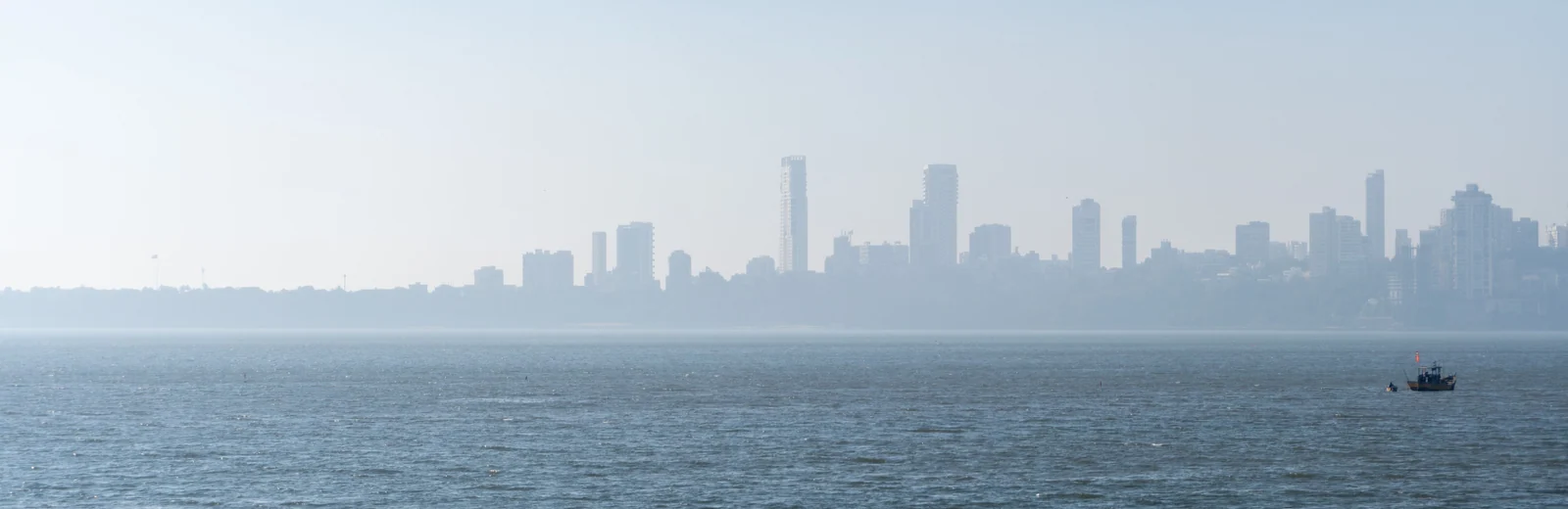 Skyline of Bandra East, Mumbai at golden hour