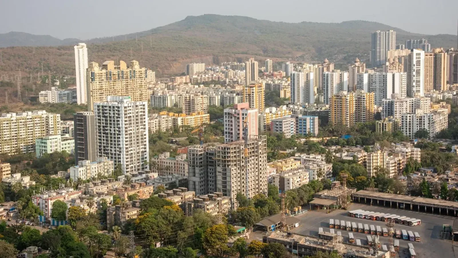 Aerial view of Borivali West, Mumbai