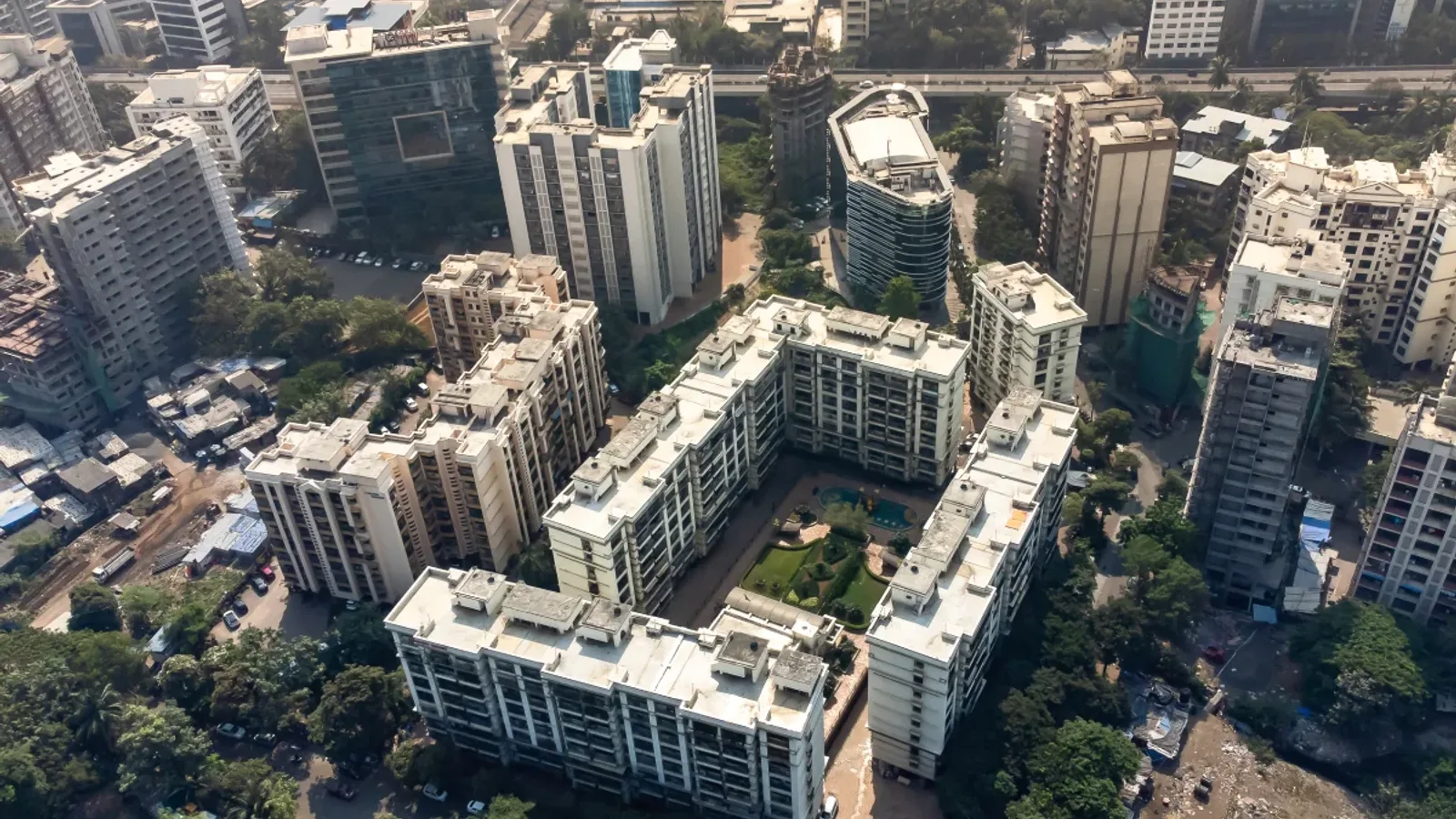 Aerial view of IC Colony, Mumbai