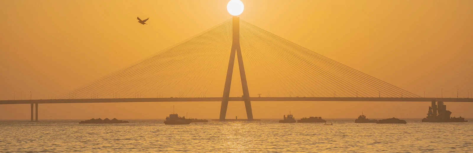Skyline of Mahim, Mumbai at golden hour