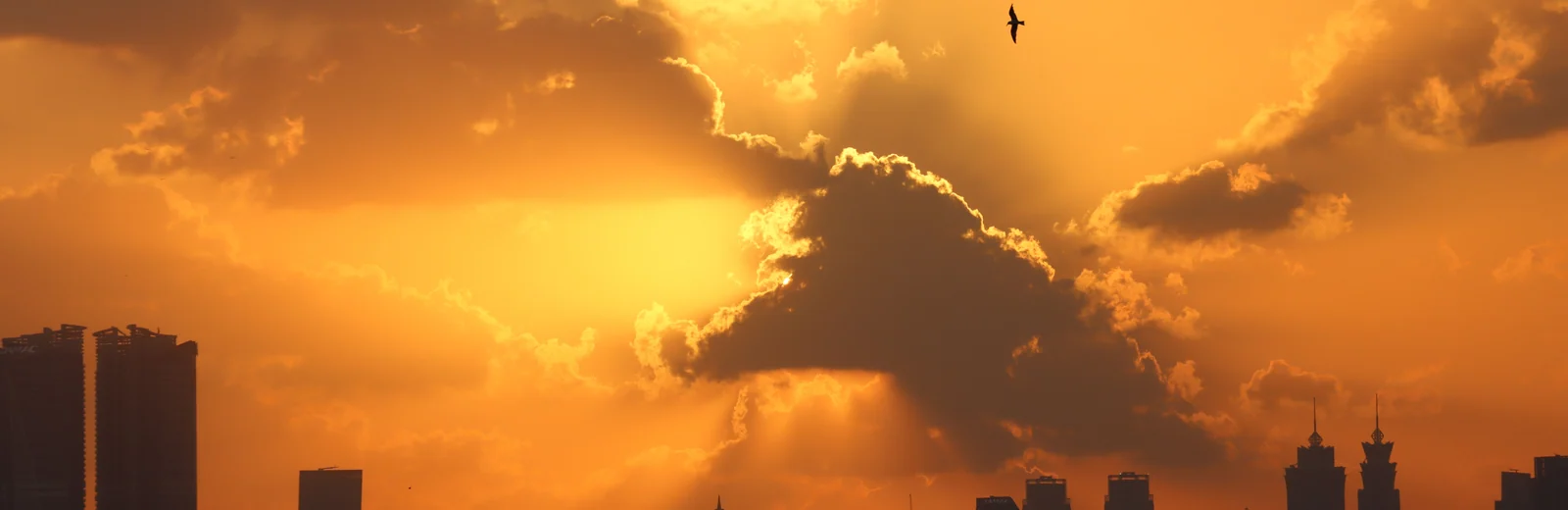 Skyline of Matunga East, Mumbai at golden hour