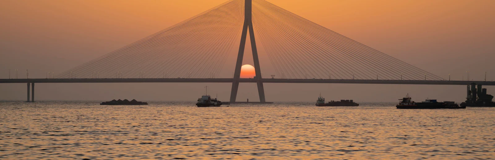 Skyline of Nariman Point, Mumbai at golden hour