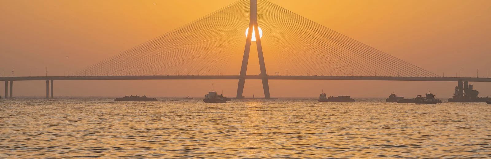 Skyline of Navy Nagar, Mumbai at golden hour