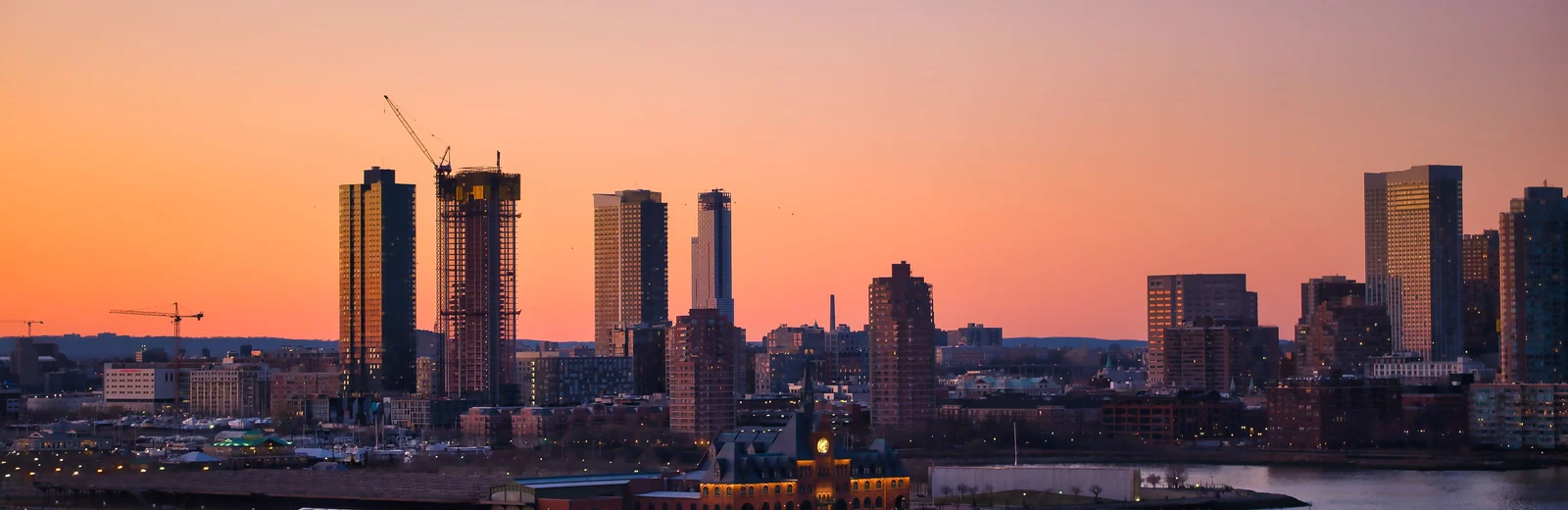 Skyline of Sion East, Mumbai at golden hour