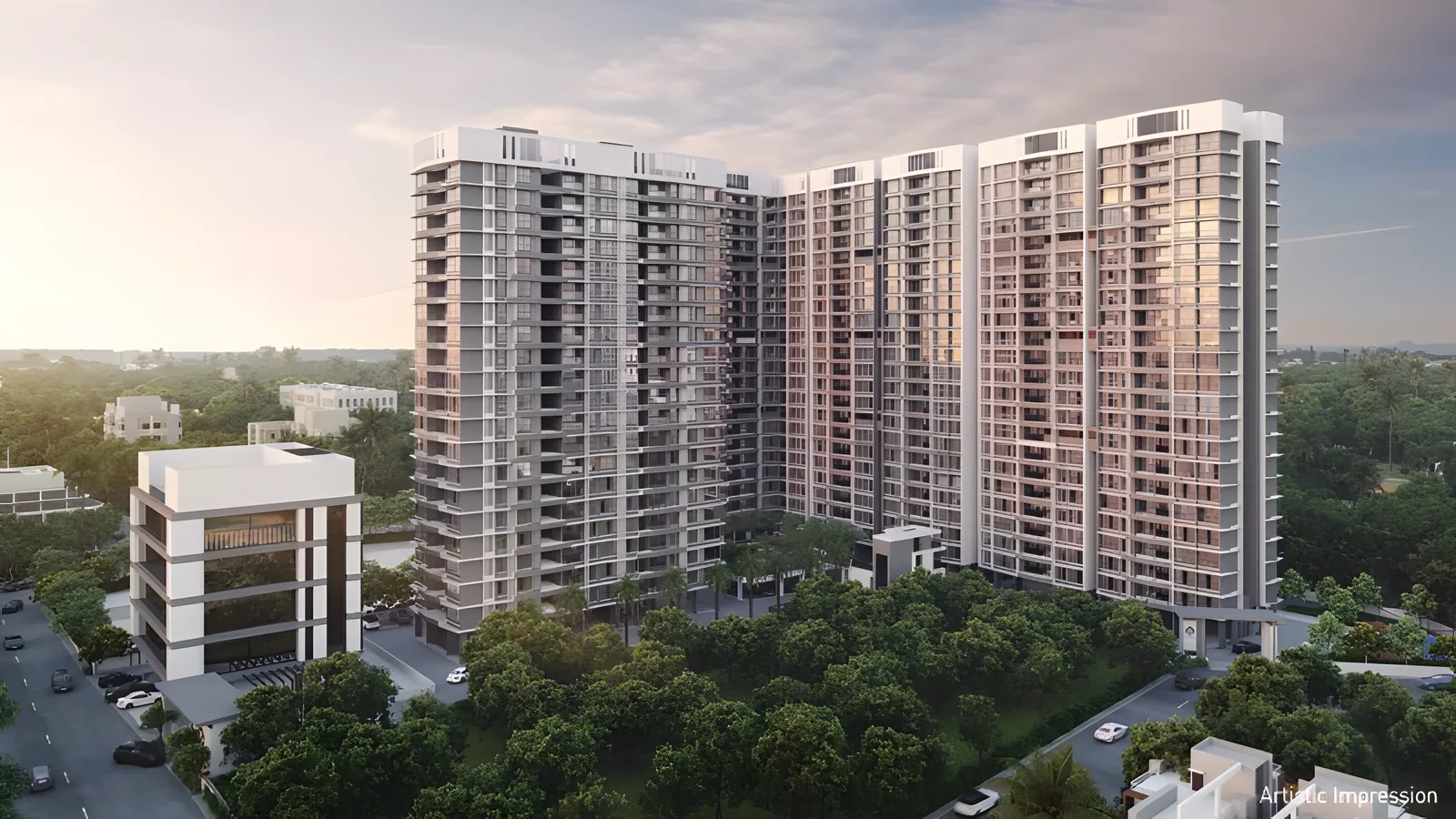 Aerial view of Vasai West, Mumbai