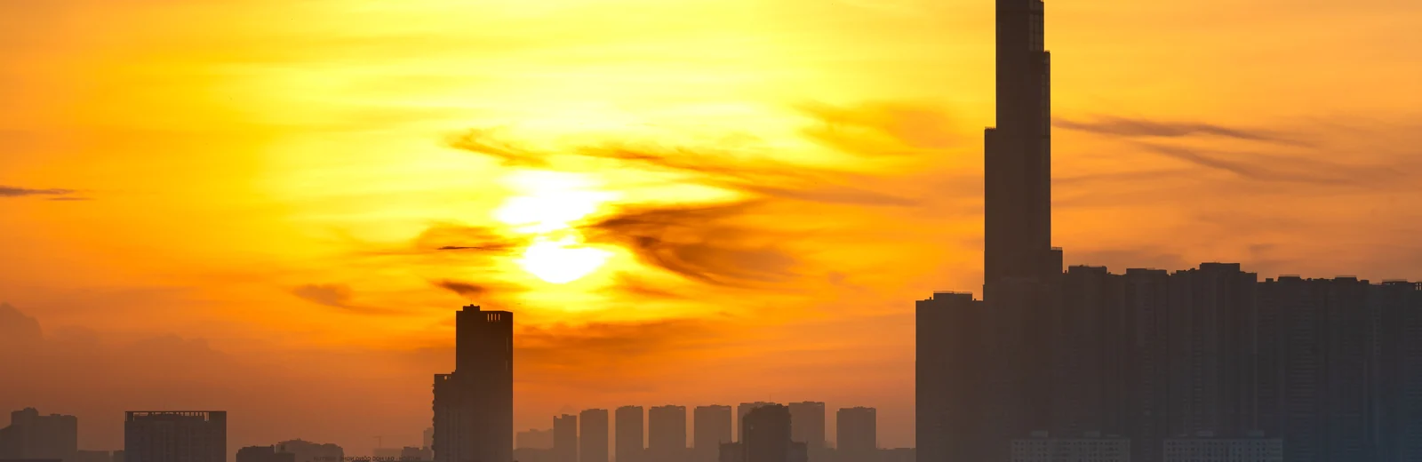 Skyline of Dari, Nashik at golden hour