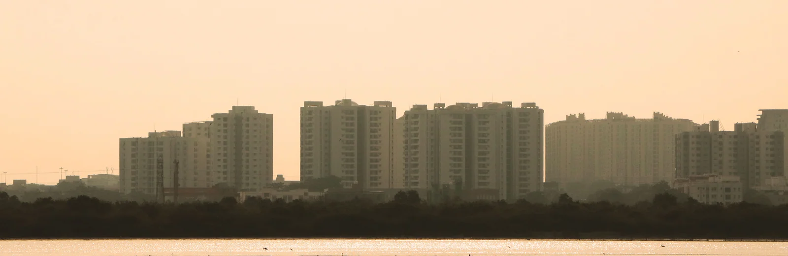 Skyline of Swarajya Nagar, Nashik at golden hour
