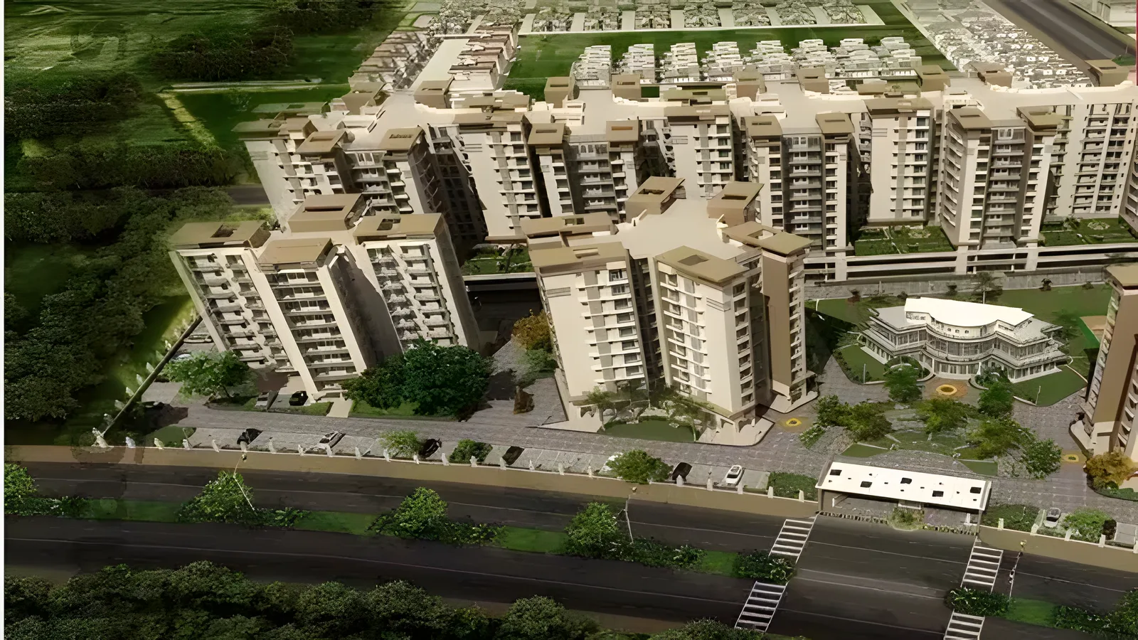 Aerial view of Chamrawali Bodaki, Noida
