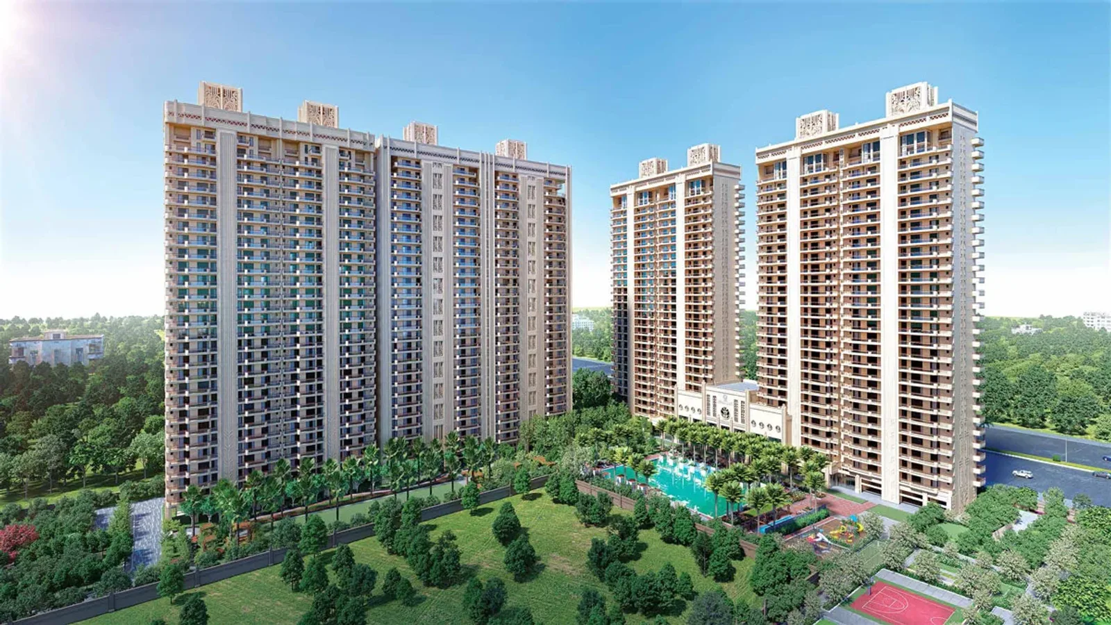 Aerial view of Sector 107, Noida