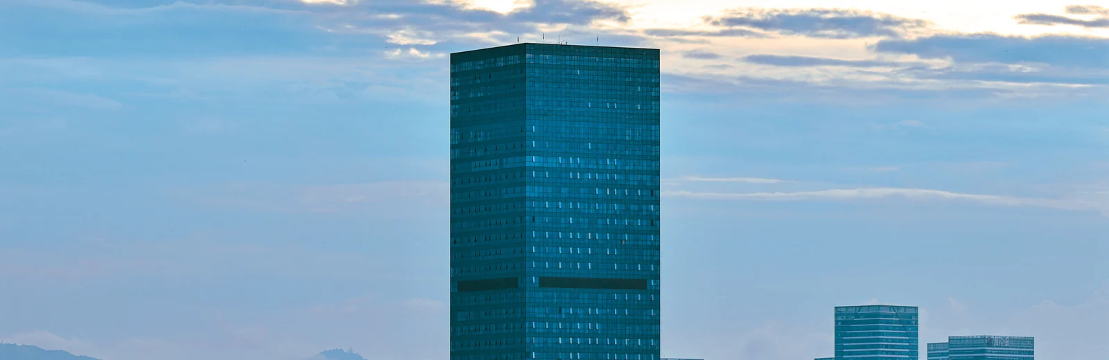 Skyline of Sector 117, Noida at golden hour