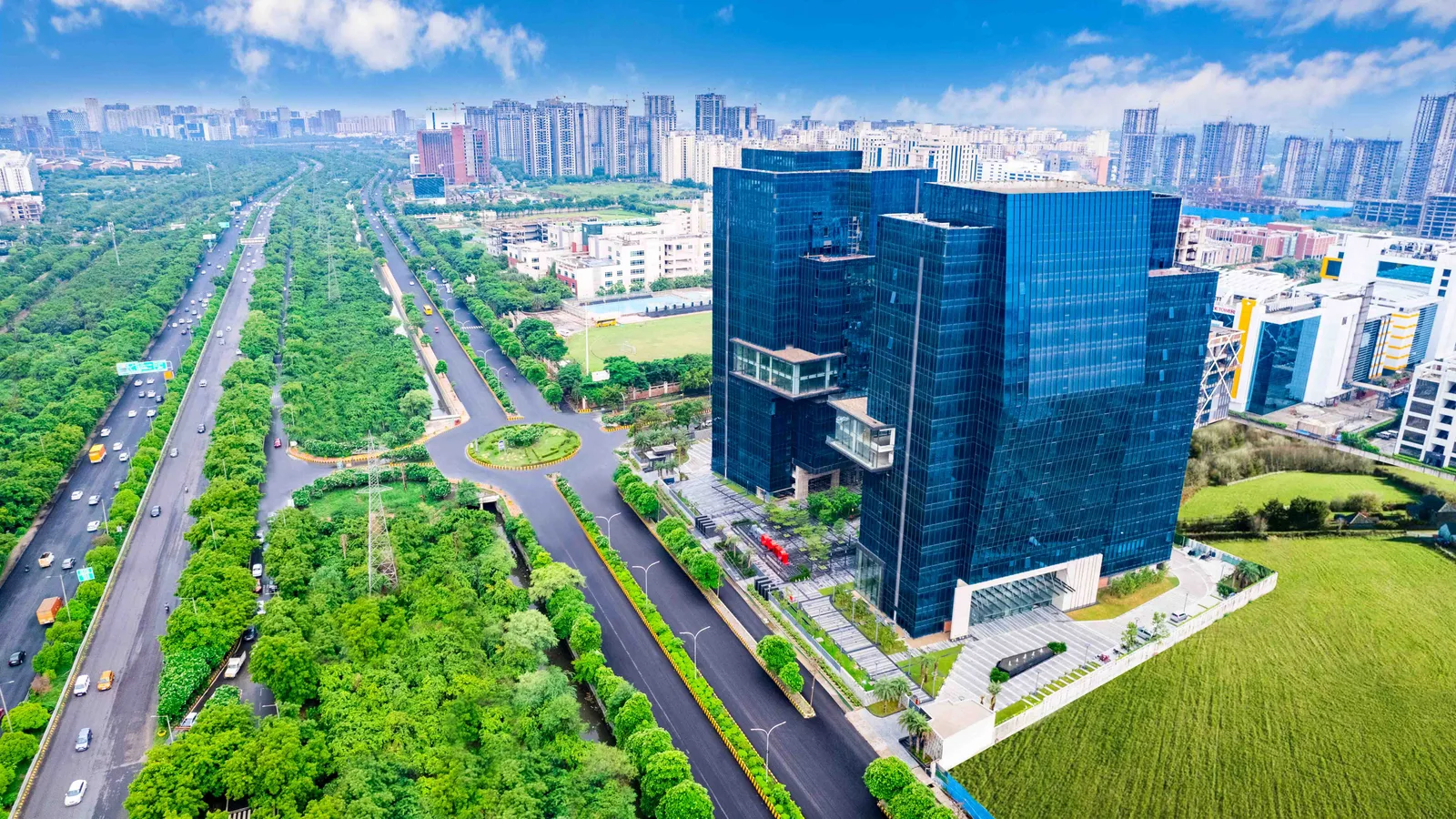 Aerial view of Sector 132, Noida