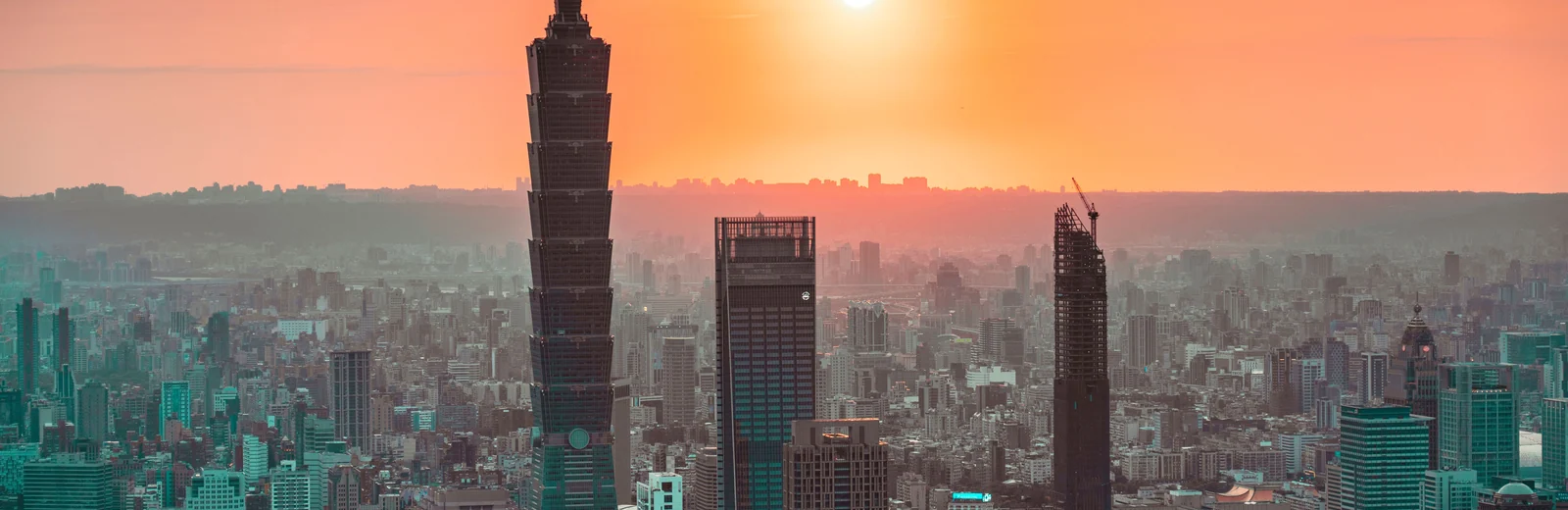 Skyline of Sector 135, Noida at golden hour