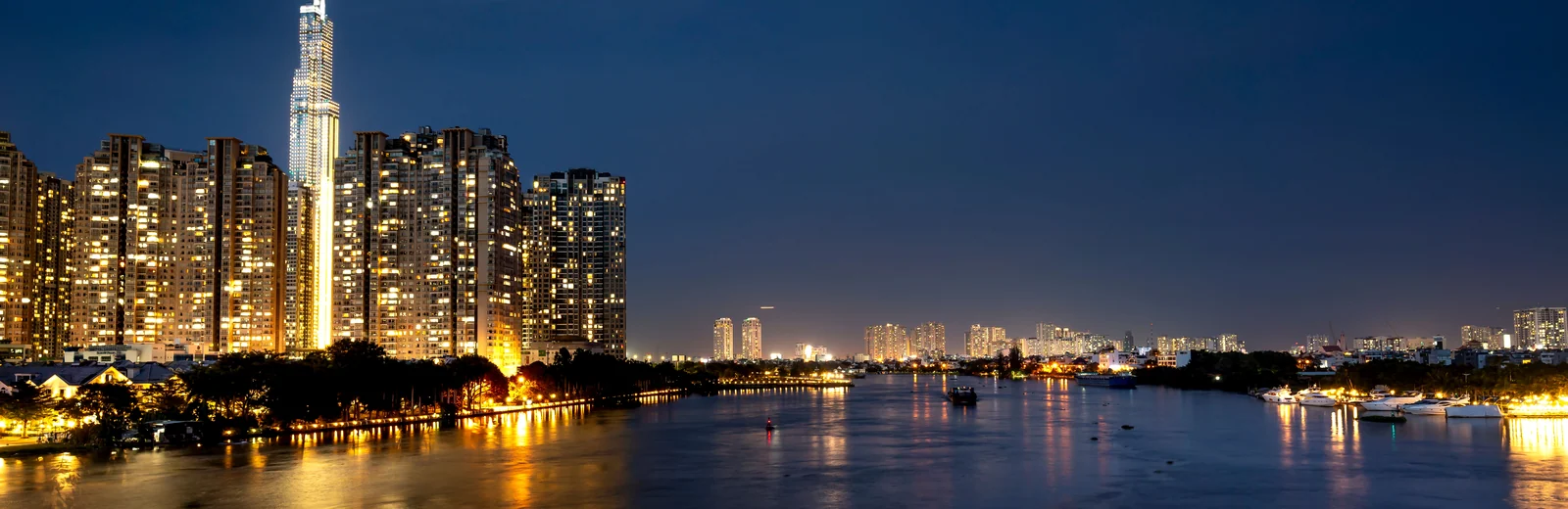 Skyline of Sector 14A, Noida at golden hour