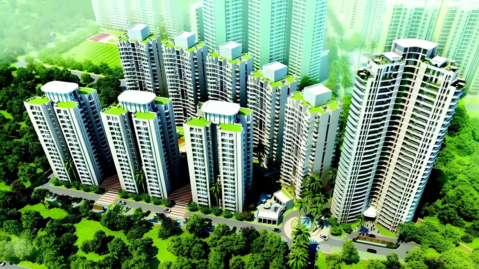 Aerial view of Sector 35, Noida