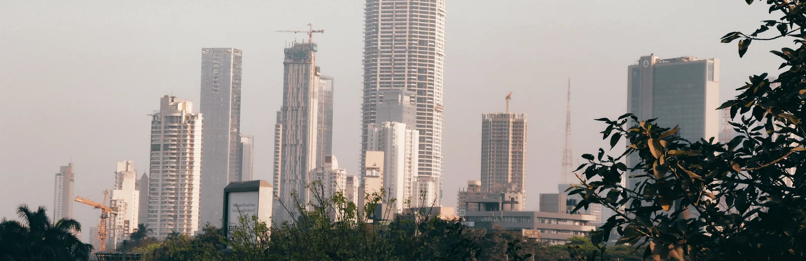 Skyline of Sector 39, Noida at golden hour