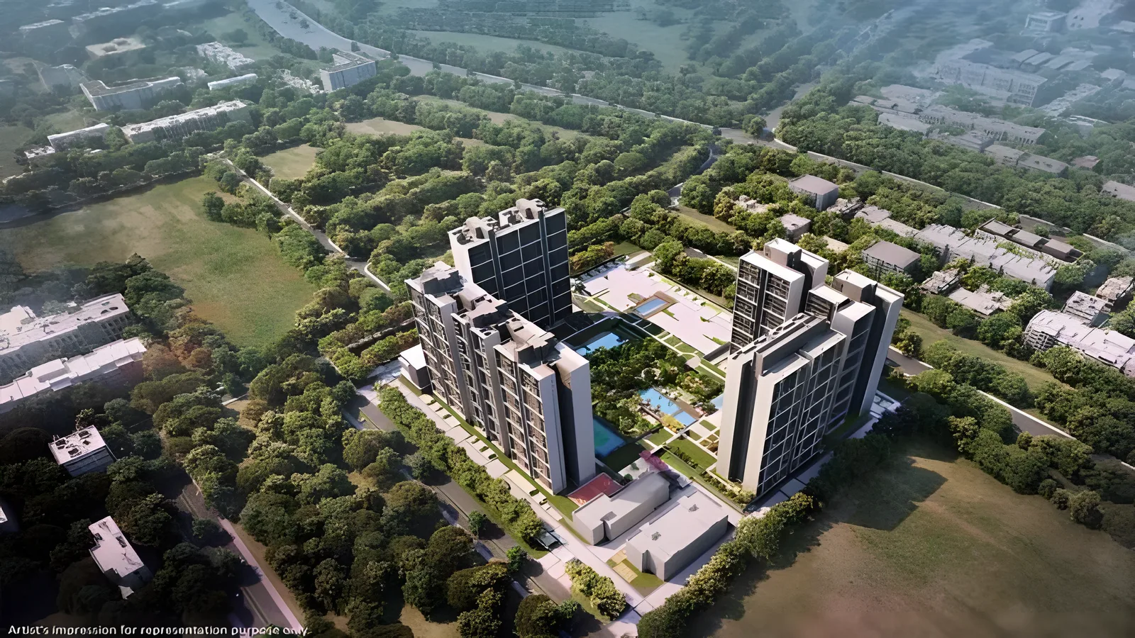 Aerial view of Sector 42, Noida