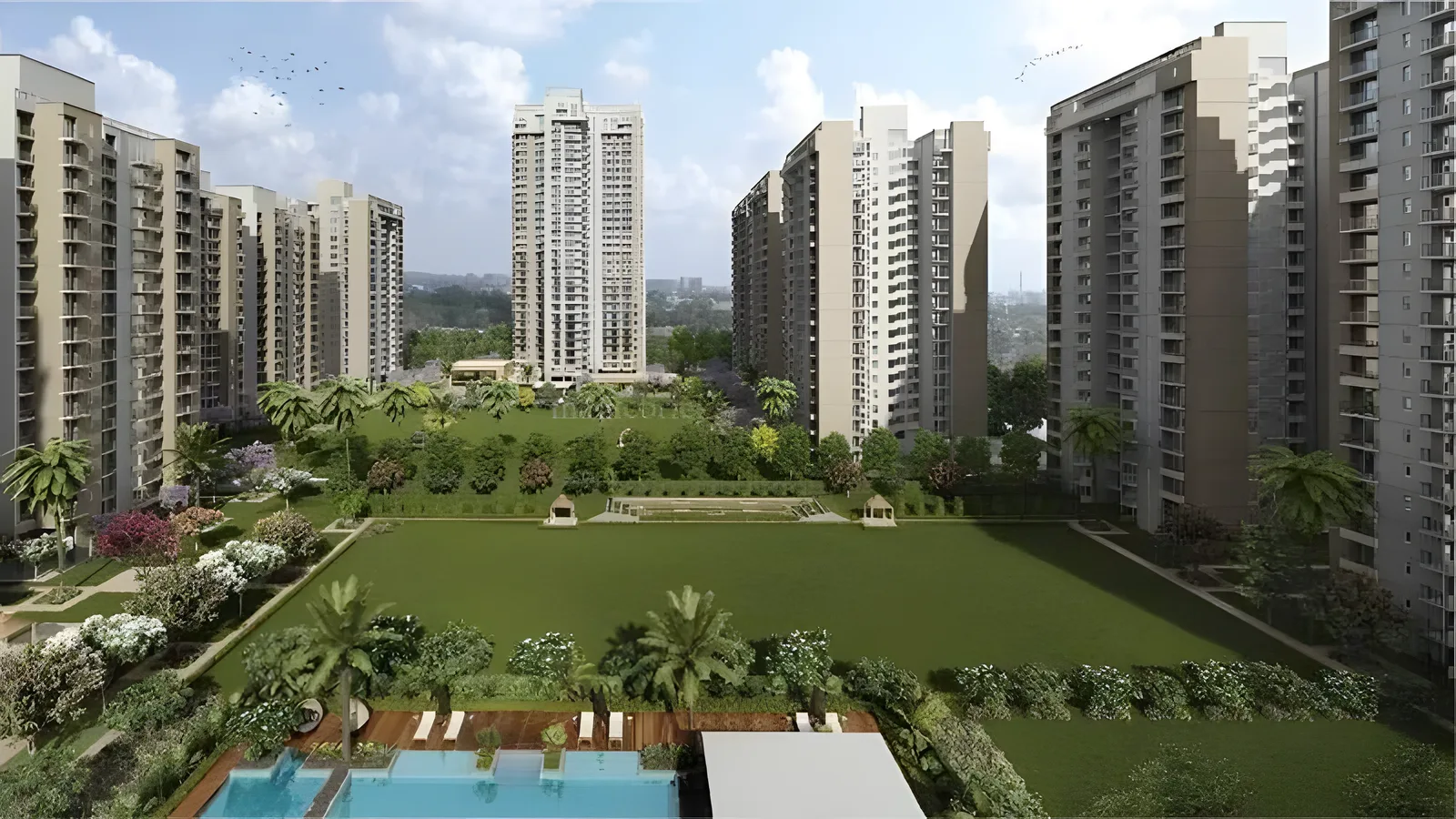 Aerial view of Sector 43, Noida