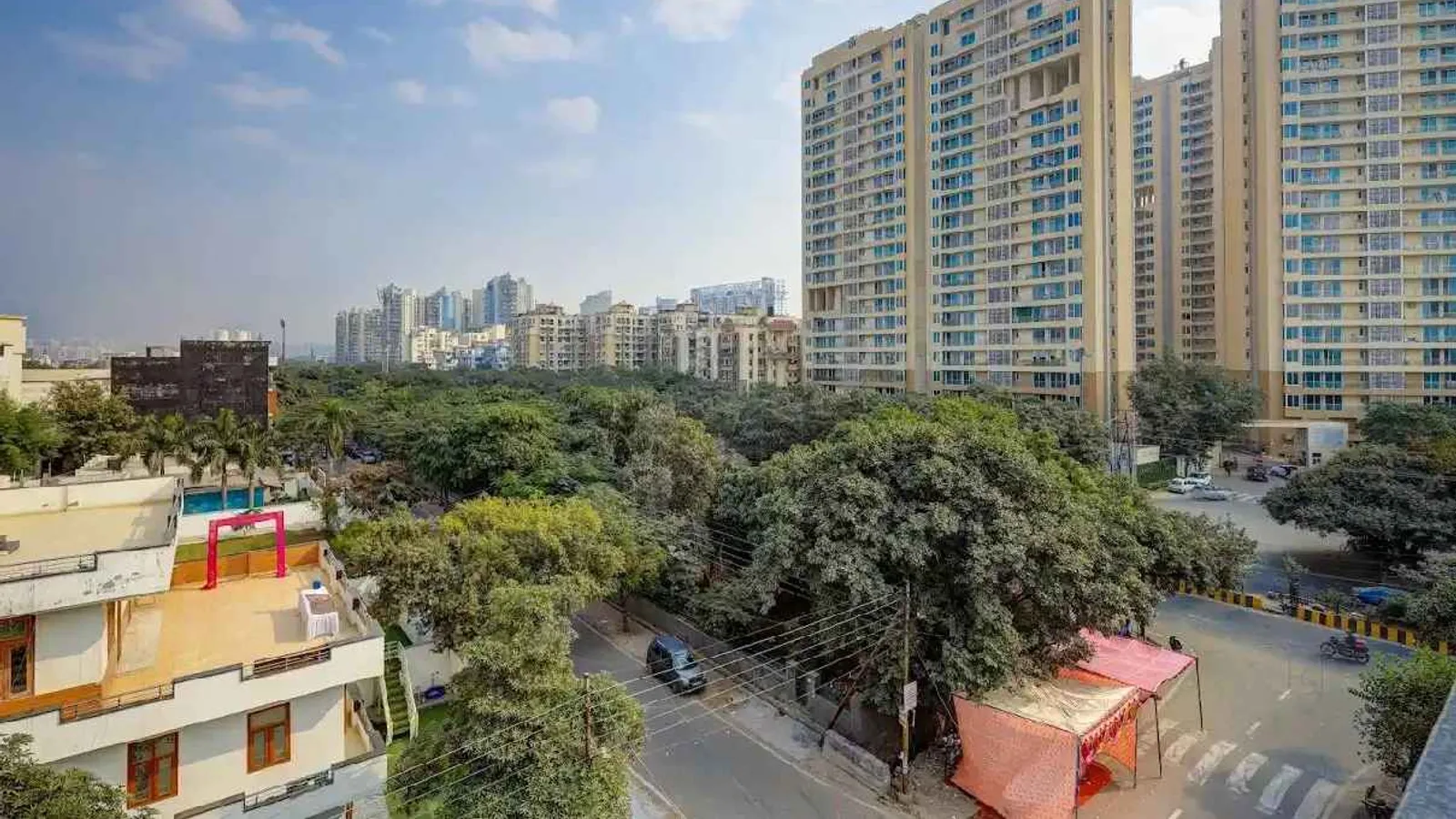 Aerial view of Sector 51, Noida