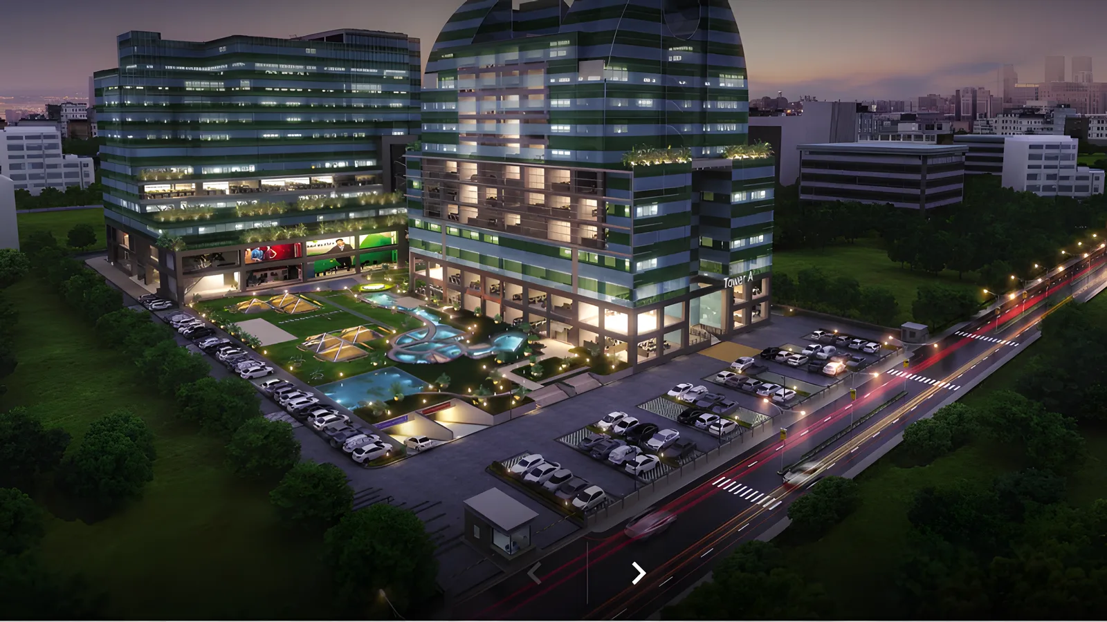 Aerial view of Sector 63, Noida