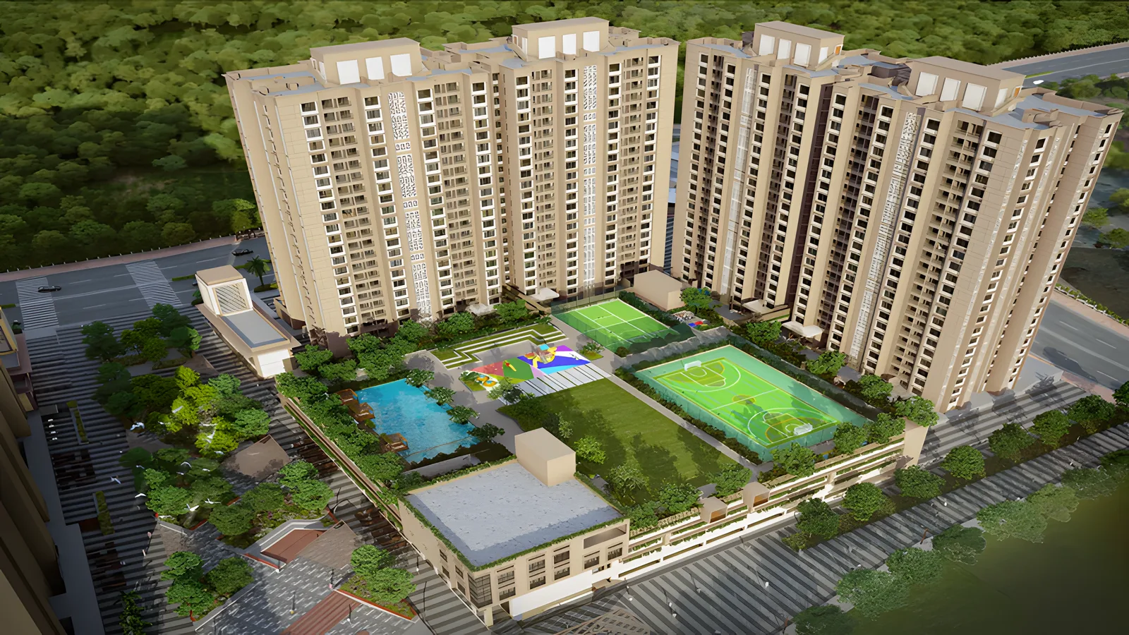 Aerial view of Sector 88, Noida