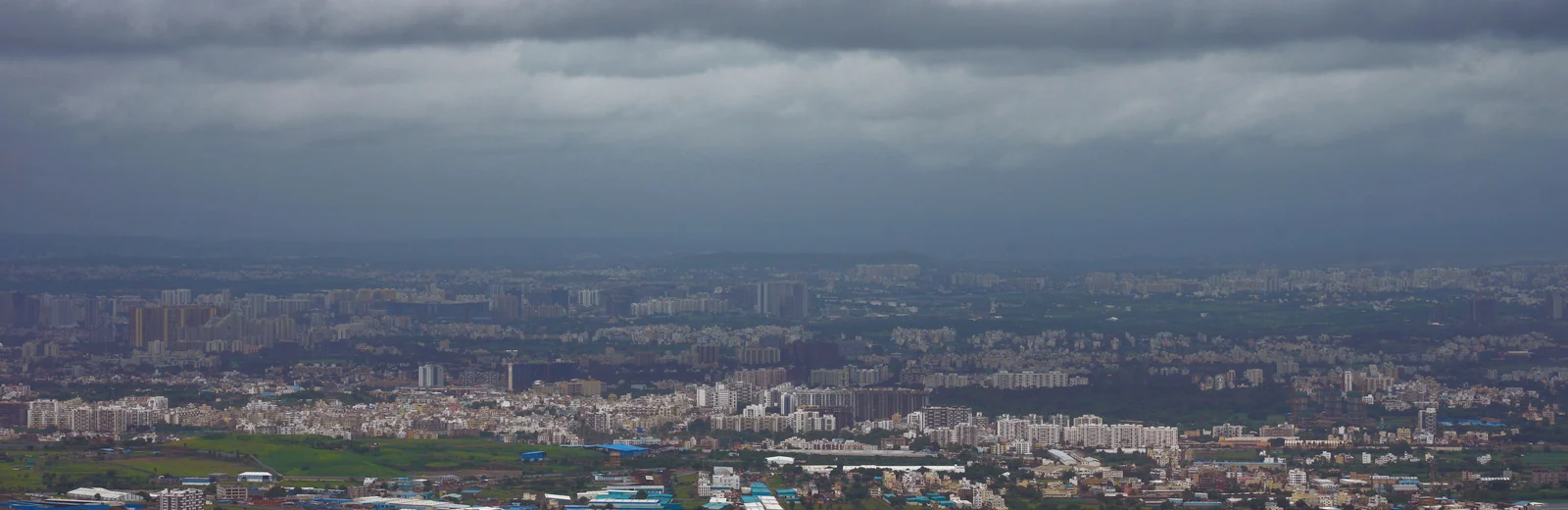 Skyline of Erandwane, Pune at golden hour