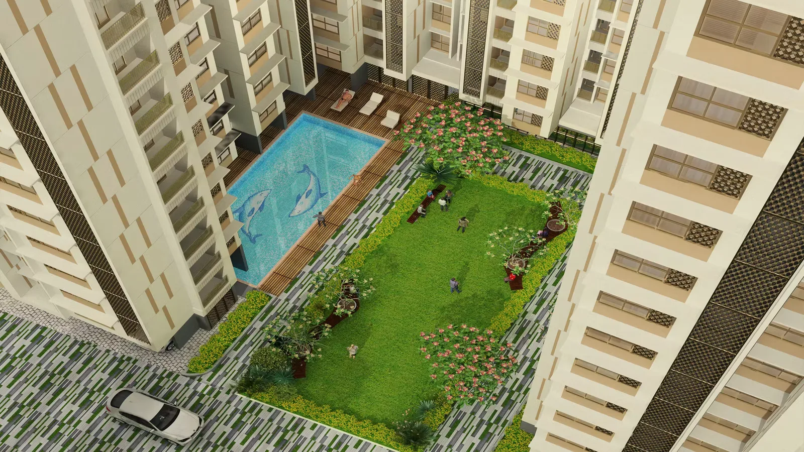 Aerial view of Kalyani Nagar, Pune