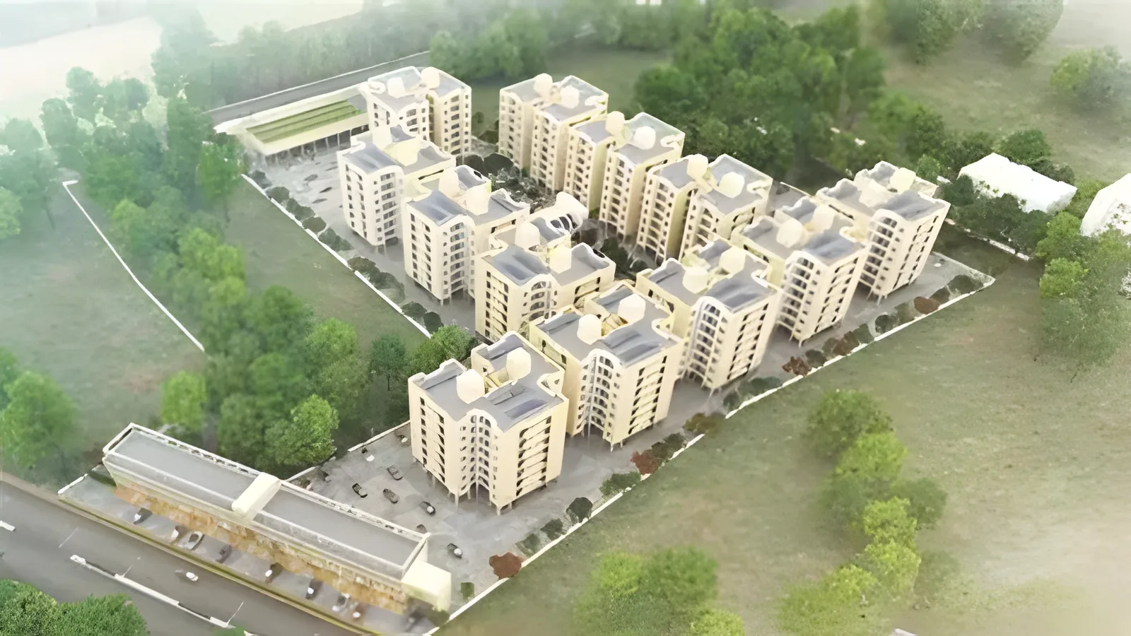 Aerial view of Katraj, Pune