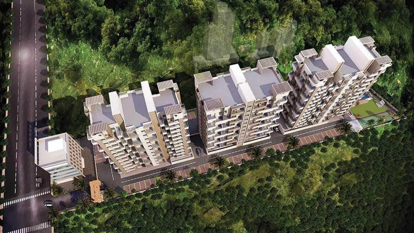 Aerial view of Kesnand, Pune
