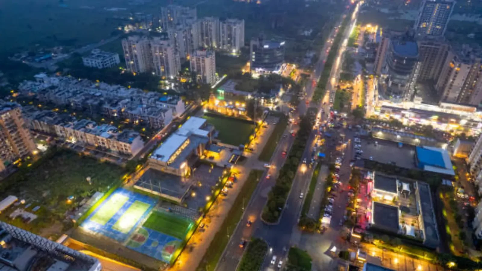 Aerial view of Laxmi Chowk, Hinjewadi Ph 1, Pune