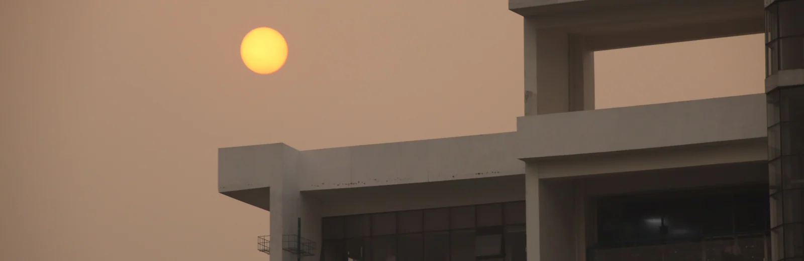 Skyline of Bharat Nagar, Rajkot at golden hour