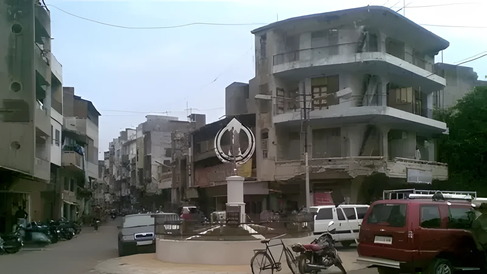 Aerial view of Dalit Nagar Chowk, Rajkot