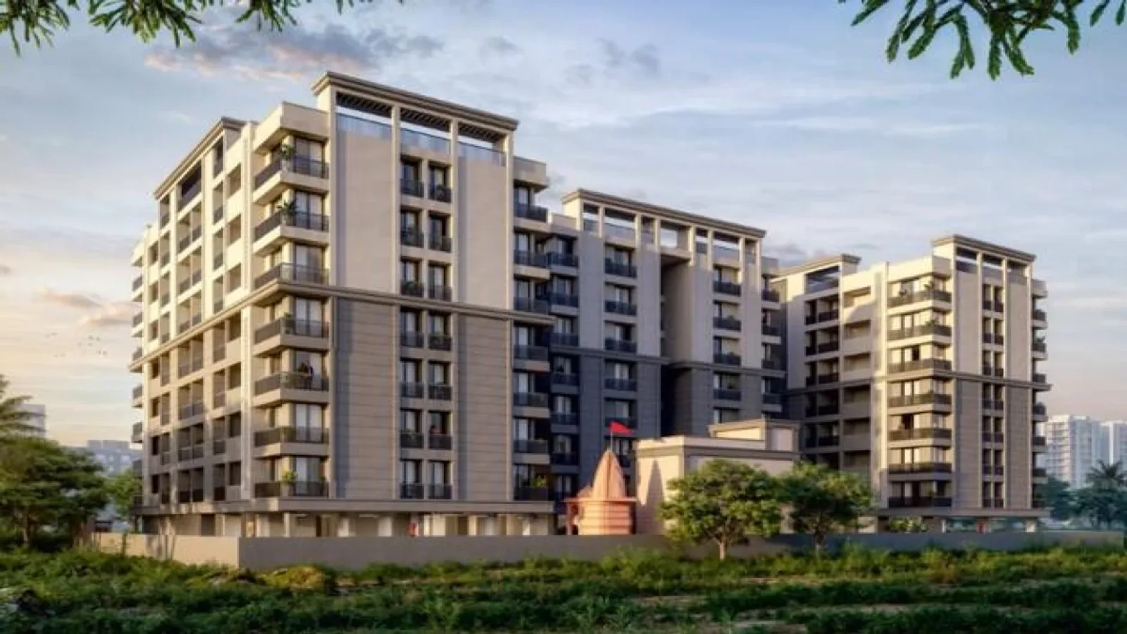 Aerial view of Jodiyar Park, Rajkot