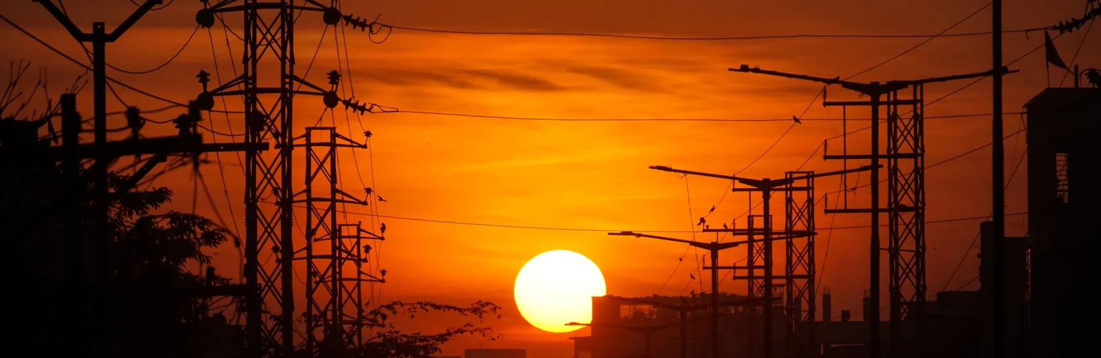 Skyline of Sheva Nagar, Rajkot at golden hour