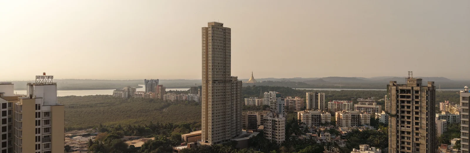 Skyline of Shree Housing CHS, Rajkot at golden hour