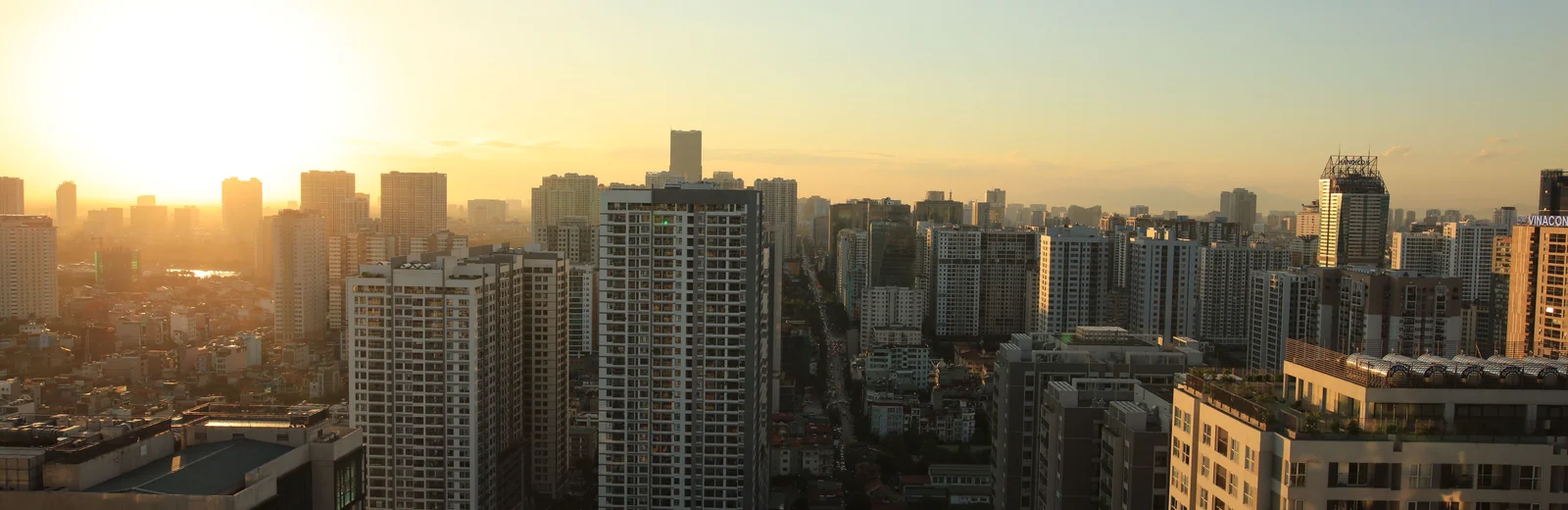 Skyline of Vishrambag, Sangli at golden hour