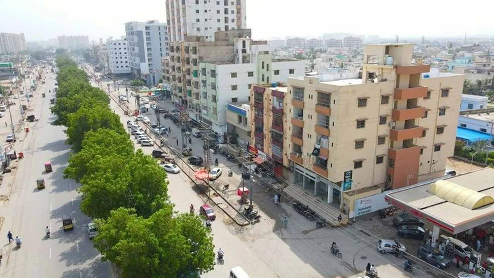 Aerial view of Adajan-Hazira Road, Surat