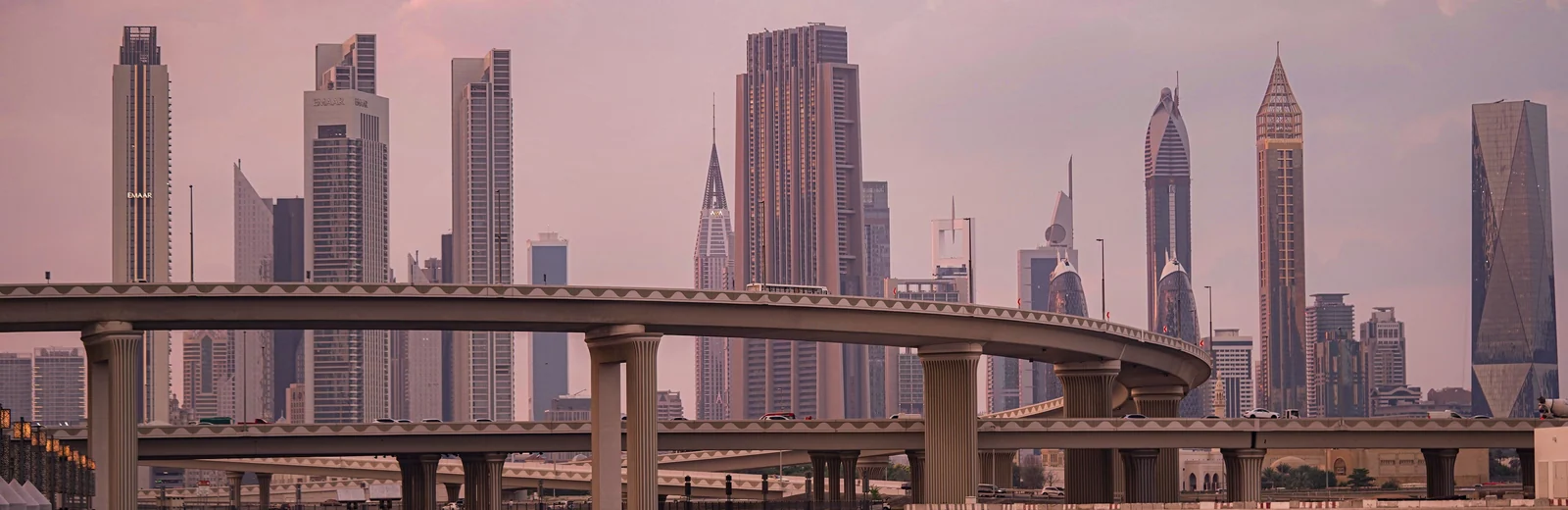 Skyline of Althan, Surat at golden hour