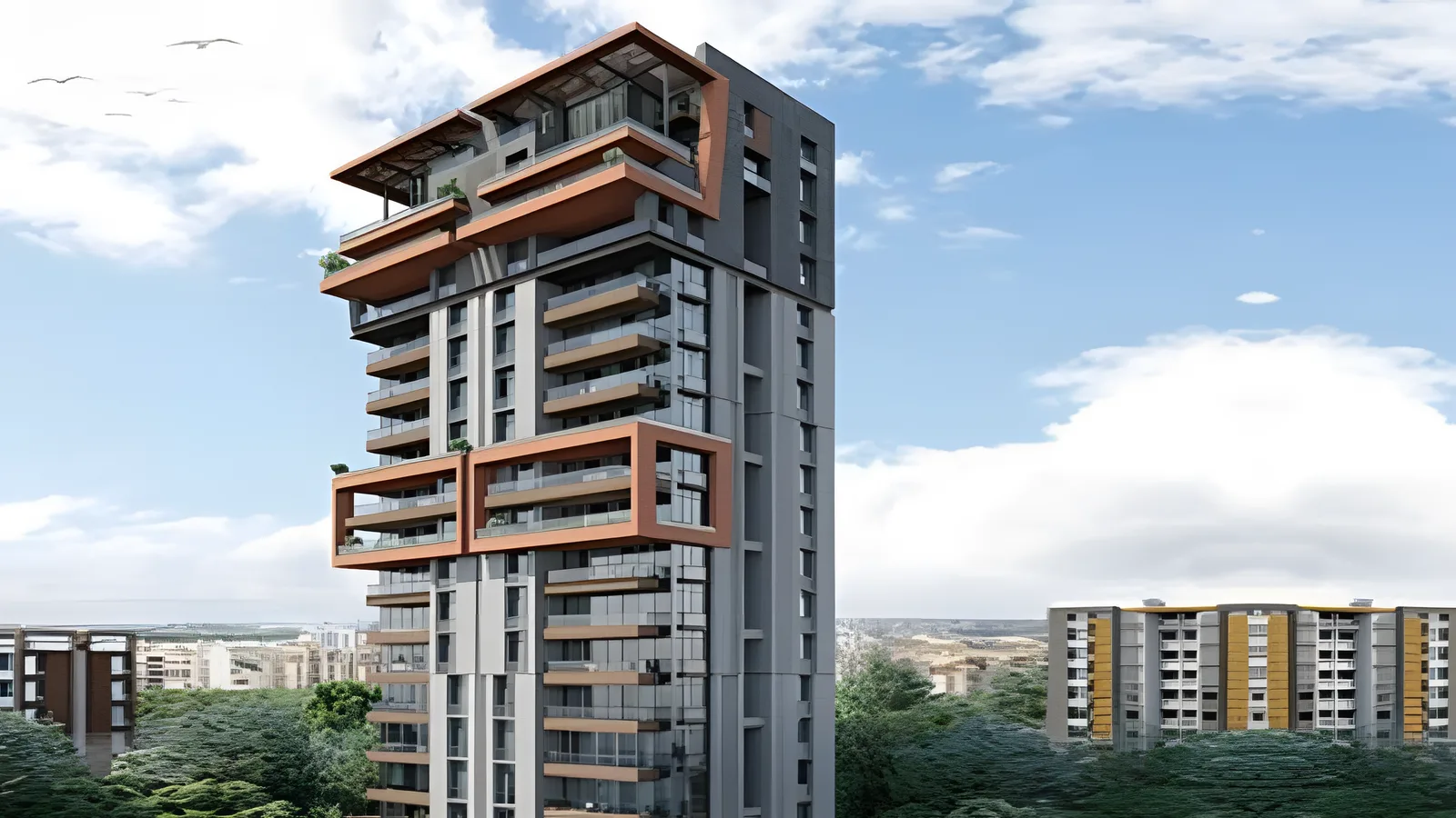 Aerial view of Citylight, Surat