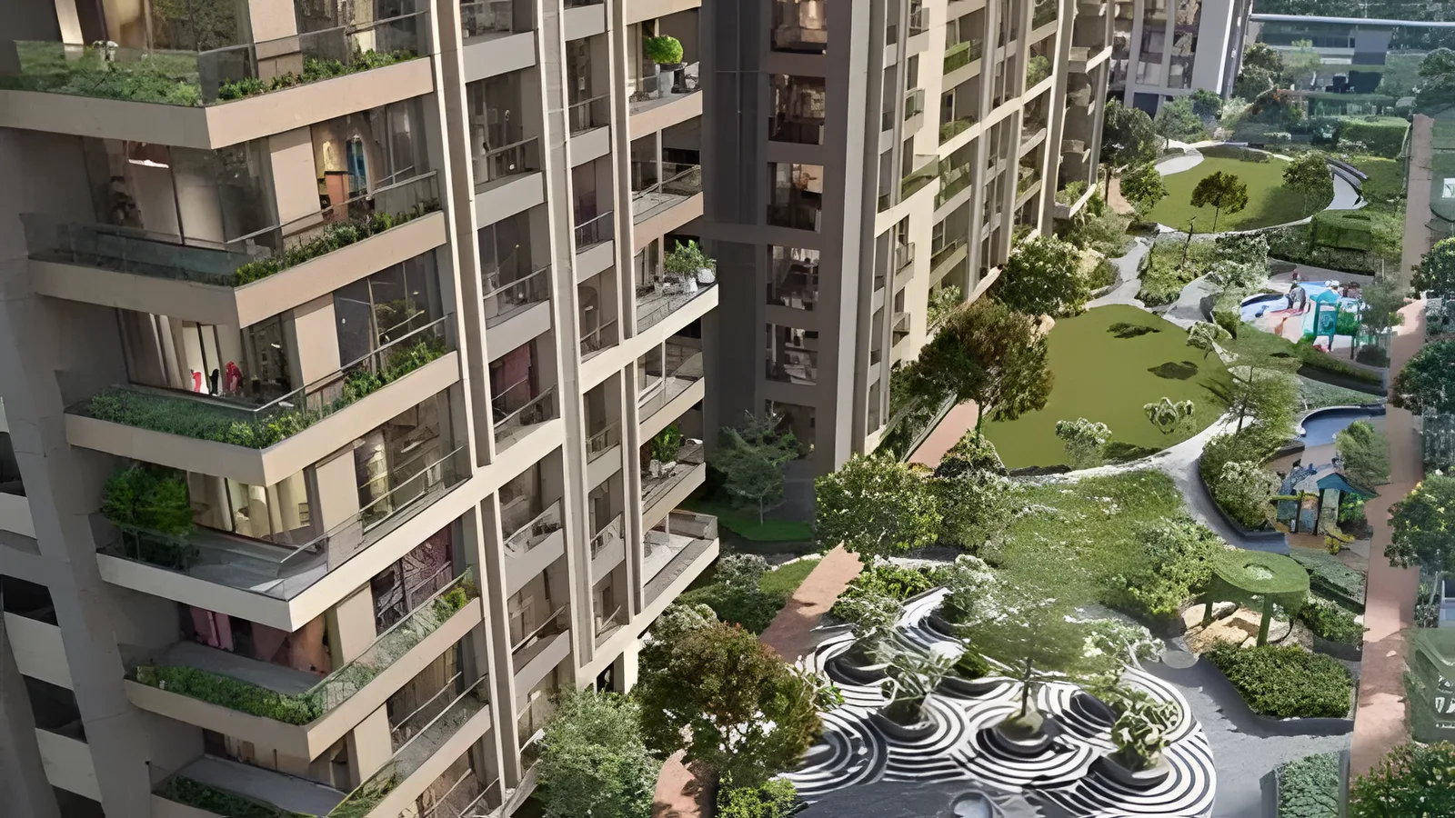 Aerial view of Hindu Garden Colony, Surat