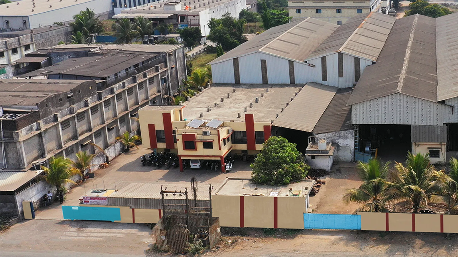 Aerial view of Hojiwala Industrial Estate, Surat