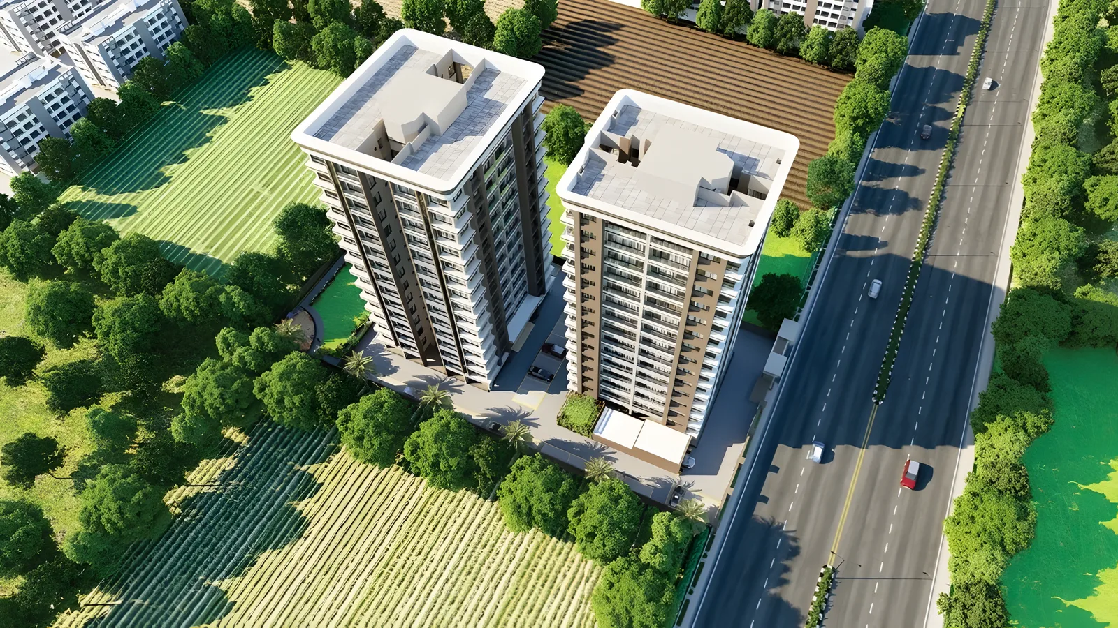 Aerial view of Mota Varachha, Surat