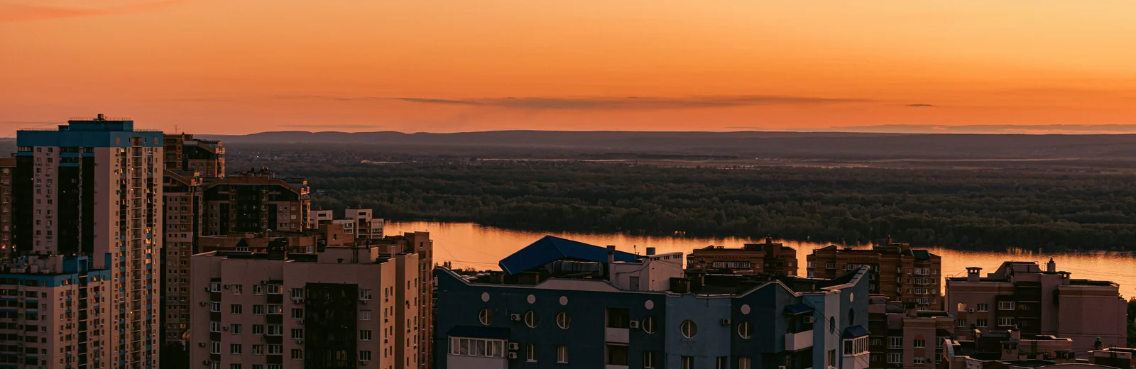 Skyline of Rander, Surat at golden hour