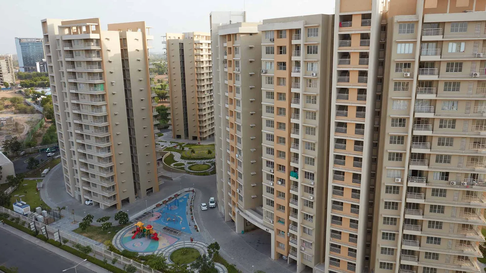Aerial view of Roya Township, Surat