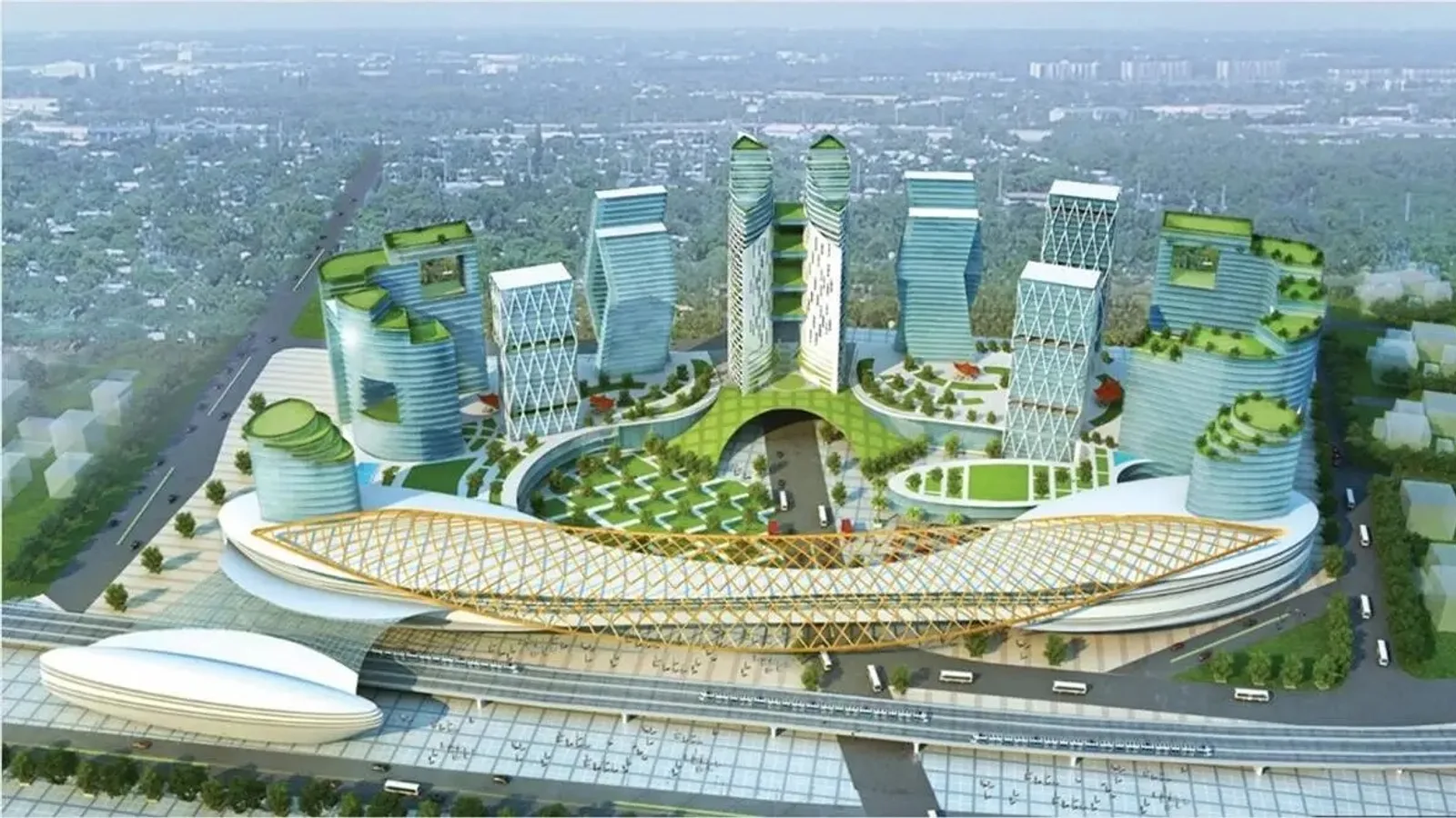 Aerial view of Udhna, Surat