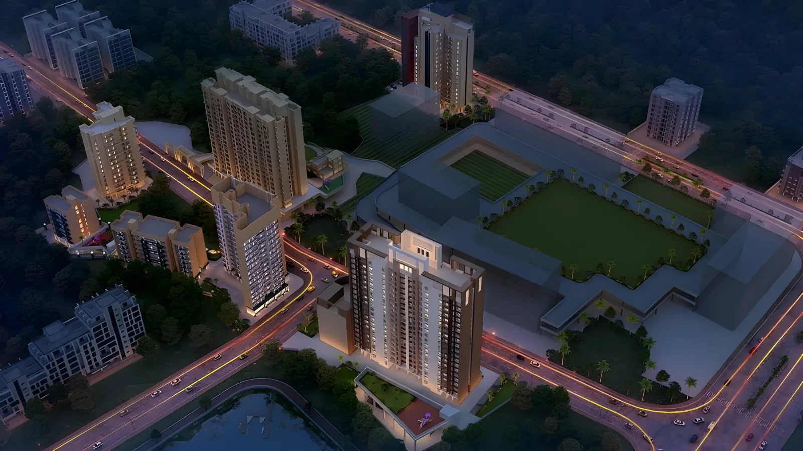 Aerial view of Kasarvadavali, Thane