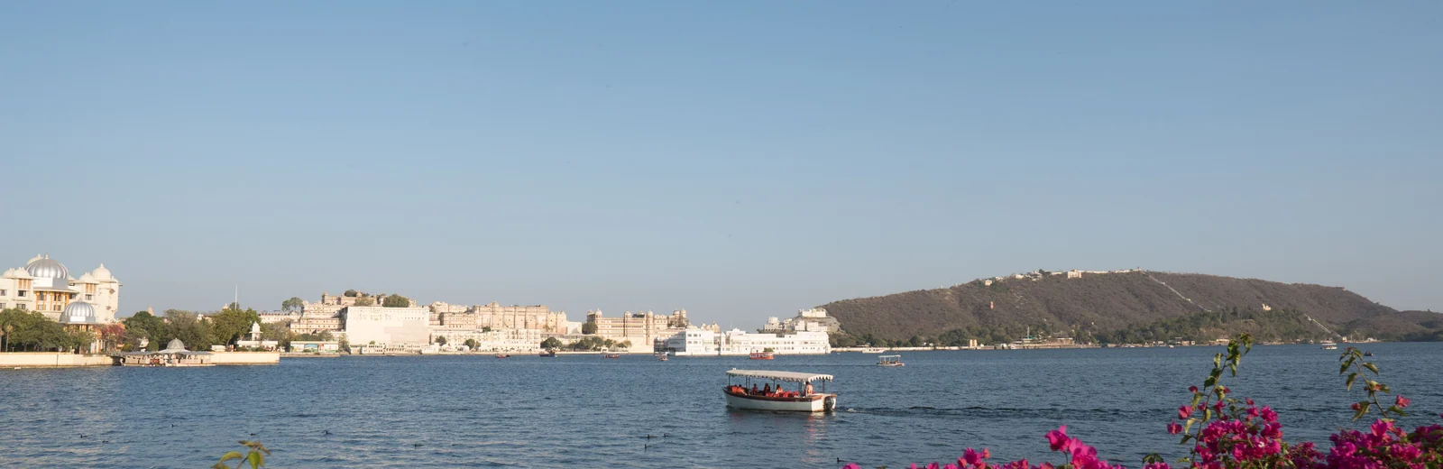 Skyline of Anuvrath Nagar, Udaipur at golden hour