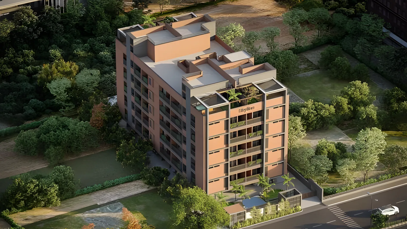 Aerial view of Anuvrath Nagar, Udaipur