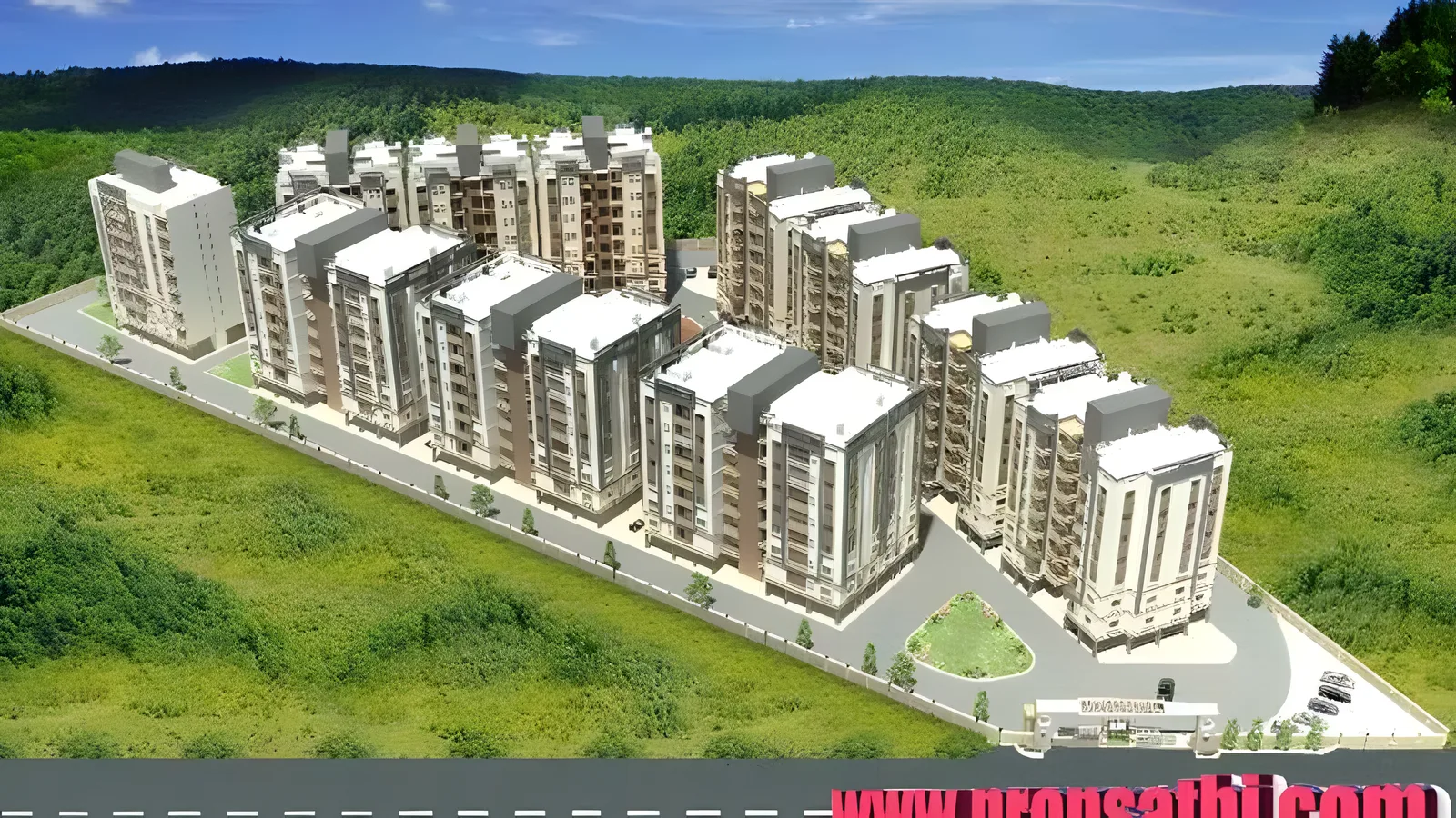 Aerial view of Austwal Nagar, Udaipur