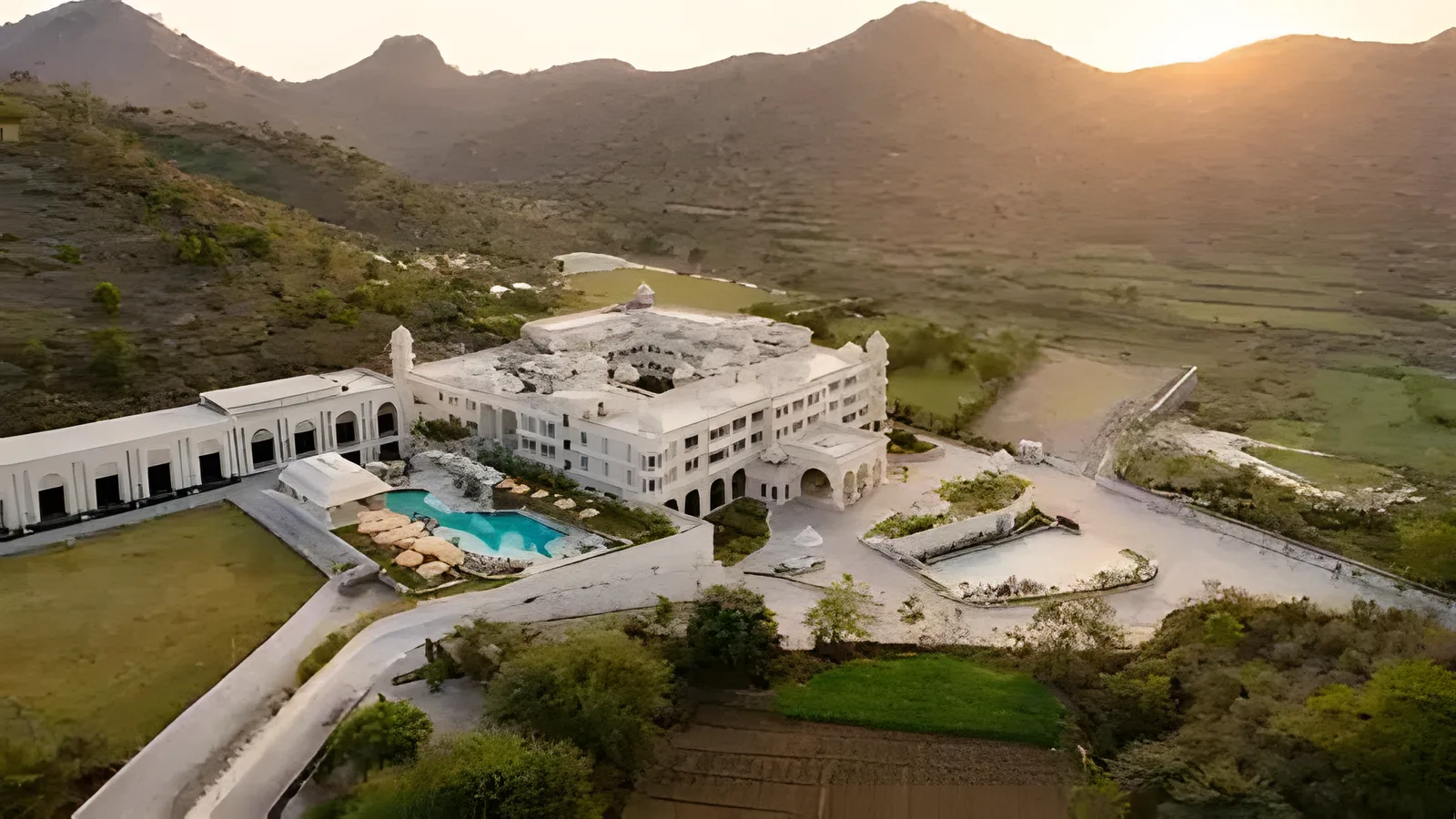 Aerial view of Bhuwana, Udaipur